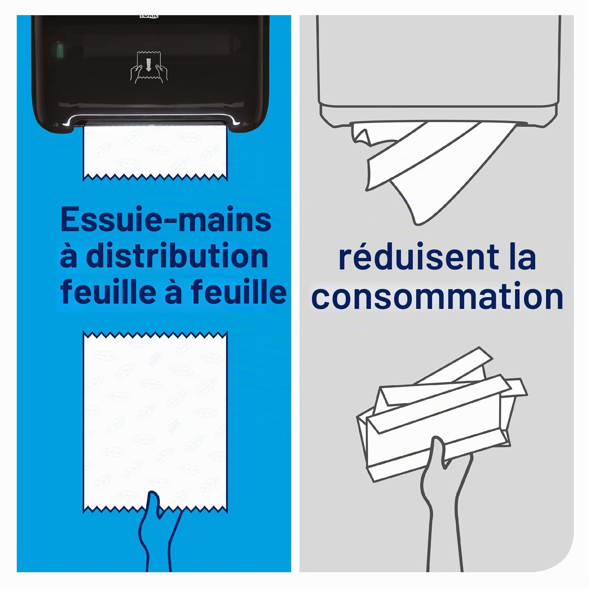 Tork Matic Rouleaux Essuie-mains en papier doux Premium 290016 - Papier d'essuyage pour Distributeurs H1 - Haute absorption QuickDry, 2 plis, blanc - Longueur 100 m, Lot de 6 290016, 100m