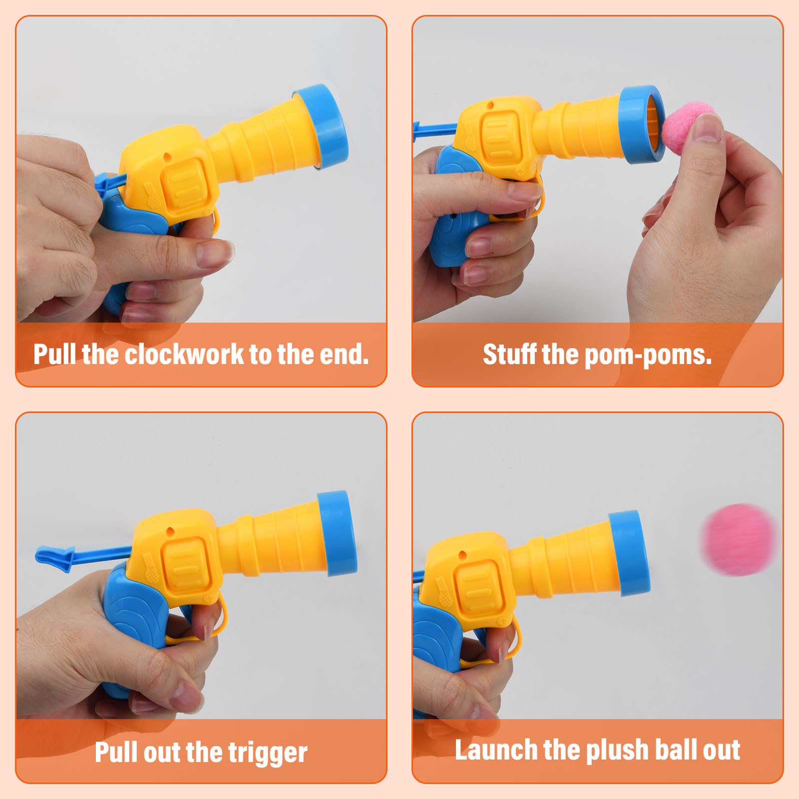Volumoon Interactive Cat Toys, Cat Ball Toy Launcher with 100pcs Soft Pom Pom Balls - Image 4