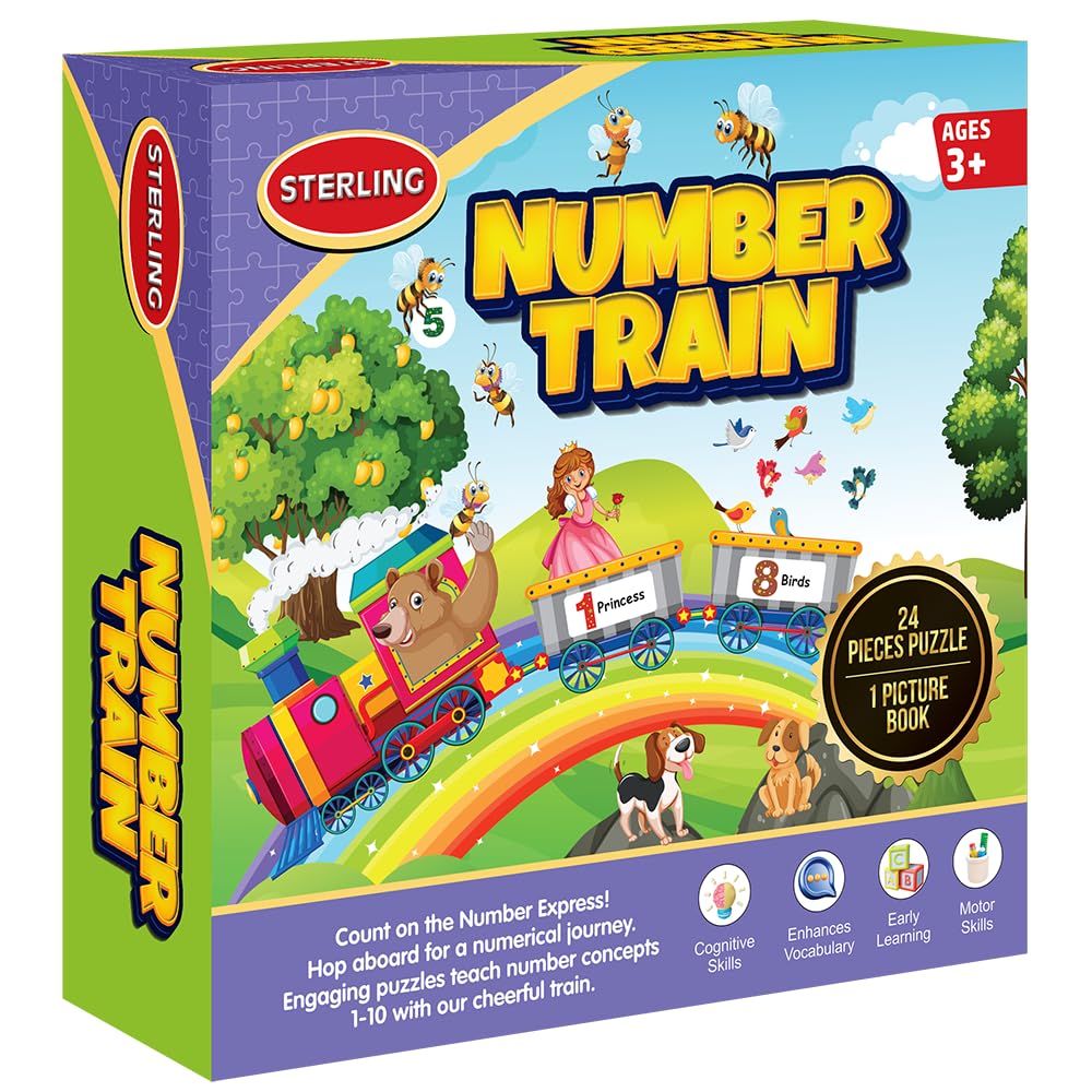 Toyzmania Number Train Jigasw Puzzle for Kids | 3+Years | Gift Set for Boys and Girls | 24 Puzzle Pieces and 1 Picture Book (B0CV7PRBLV) Amazon Price History, Amazon Price Tracker