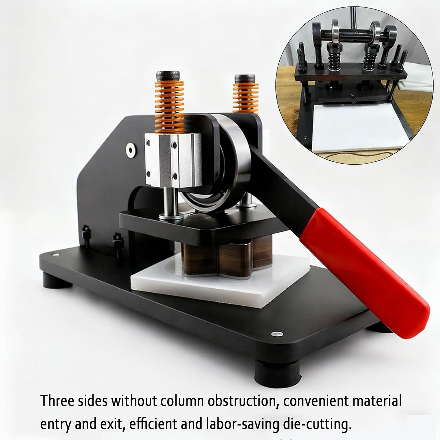 Manual Leather Die Cutting Machine - Hand Press Mold Cutter for DIY Crafts, 10x10cm Plate, 45mm Stroke for Leather Embossing, Punching & Cutting Tools