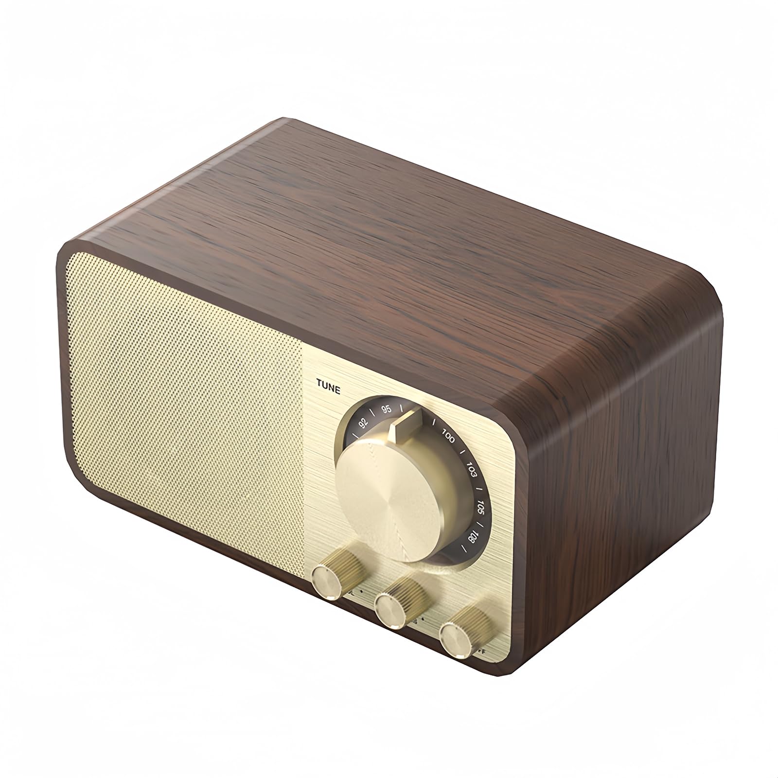 Poste Vintage Radio Bluetooth Portable AUX/USB, Haut-parleur 5 Watts pour Cuisine, Chambre, Bureau