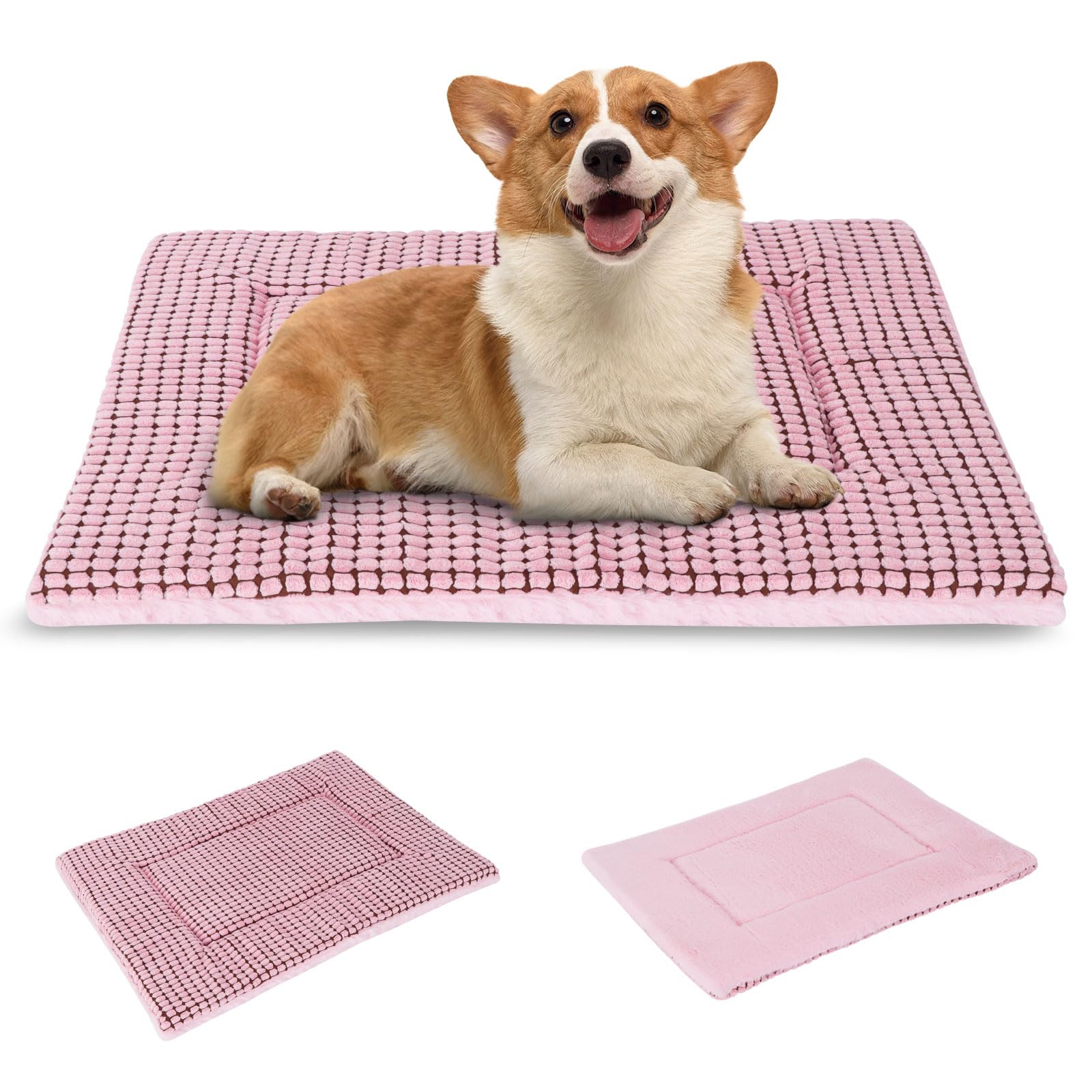 BVAGSS Orthopädisches Hundebett, Waschbar Hundekissen flauschig Hundematte, Umkehrbar Weiche und Warme Hundematte für klein mittel große Hunde XH079 (76x50x4cm,Pink)
