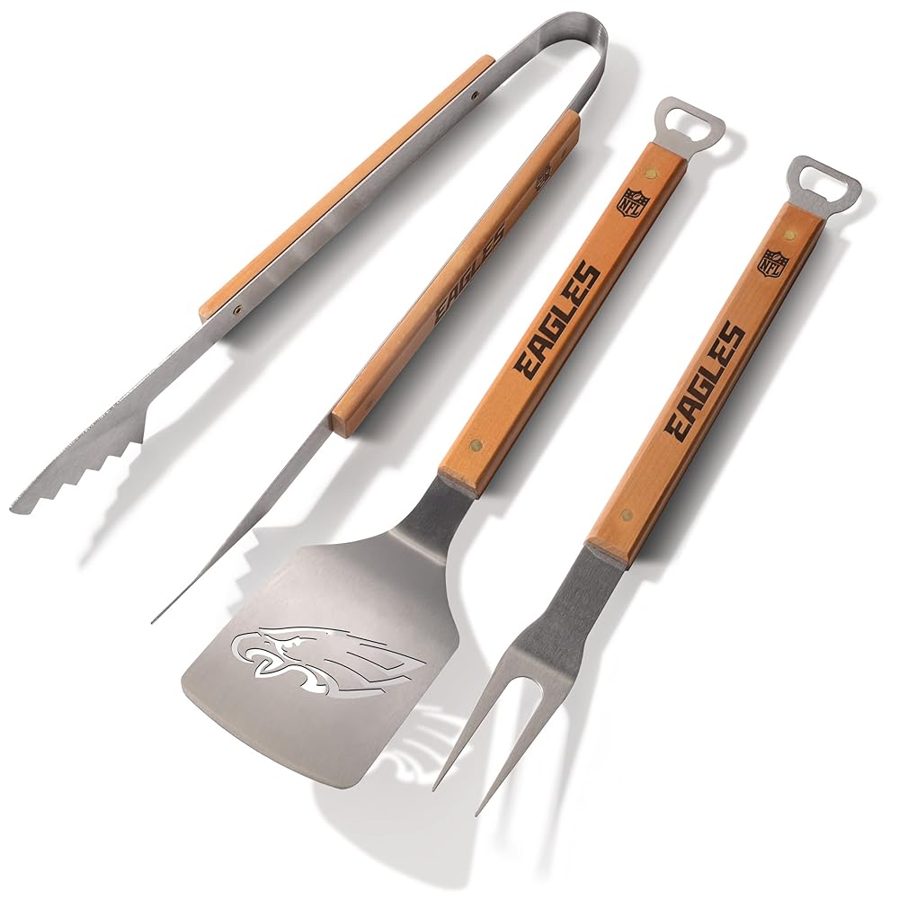 YouTheFan NFL Philadelphia Eagles Classic Series 3-Piece BBQ Set , Stainless Steel , 22 x 9