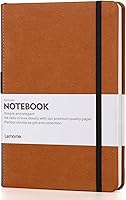 Lemome Thick Classic A5 Ruled Hardcover Notebook with Pen Loop, Pocket, Dividers, 180 Thick Pages - Premium Journal for Writing & Planning