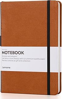 Sponsored Ad - Lemome Thick Classic Notebook with Pen Loop A5 College Ruled Hardcover Writing Notebook with Pocket + Page ...