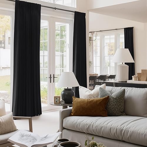 Miniatura 106 de NICETOWN Cortinas de terciopelo marrón, con aislamiento térmico que reducen el sonido, cortinas resistentes al calor y al frío mate para decoración