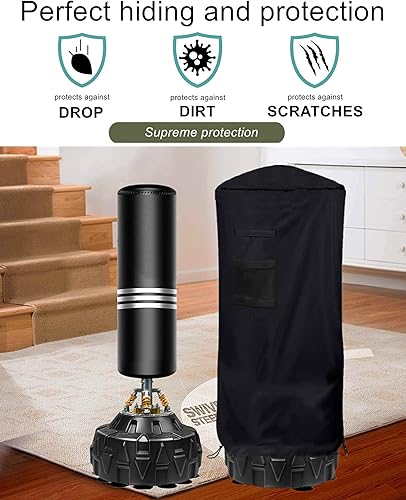 Miniatura 7 de Falezern Funda protectora para saco de boxeo independiente, ajustable engrosada resistente, impermeable para boxeo al aire libre