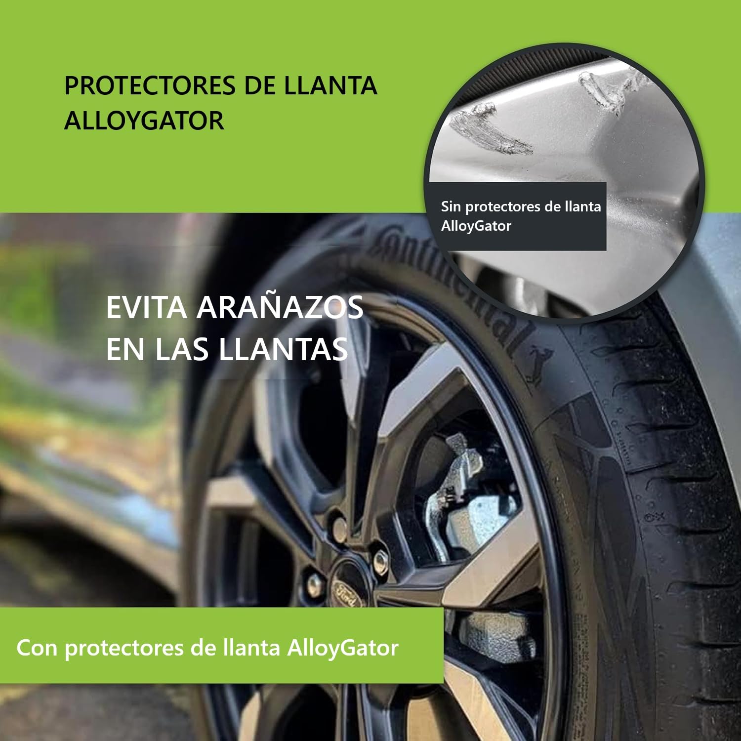 AlloyGator Protector de Llantas Negro 24” Sin Adhesivo
