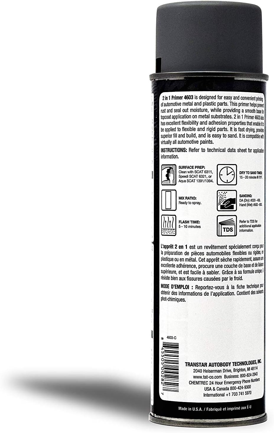 TRANSTAR TRAN4603 2 in 1 Primer Gray Aerosol CASE of 6