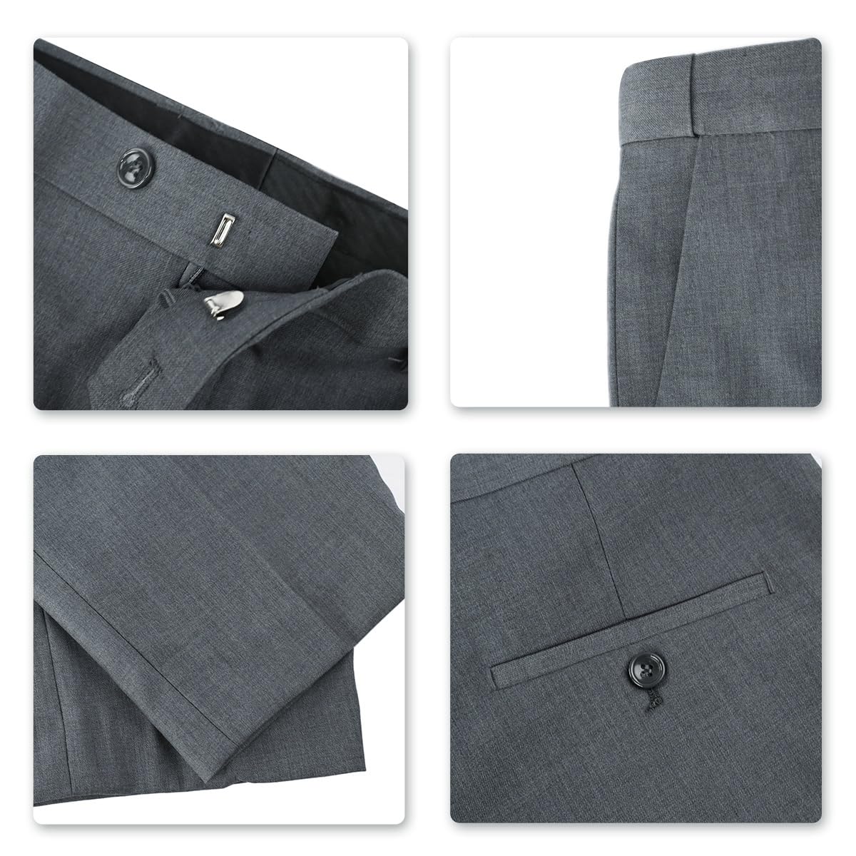 YOUTHUP Abiti da Uomo Elegante Completi 3 Pezzi Abito Slim Fit Blazer Panciotto Pantaloni