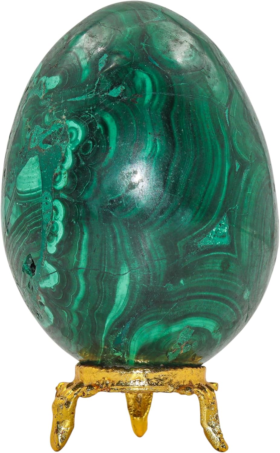Natural Green MALACHITE Crystal Egg 80mm (565g) – Hand Carved Polished Healing Stone for Energy, Meditation, Reiki, Home Décor & Unique Collectible Gift