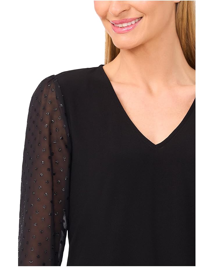 CeCe Mixed Media 3/4 Sleeve Knit Top - #3 of 3