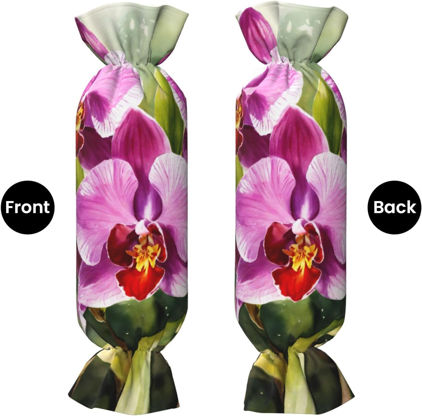 Orchid Print Candy Cylindrical Comfortable Pillow Throw Pillows Home Decor Easy Maintenance