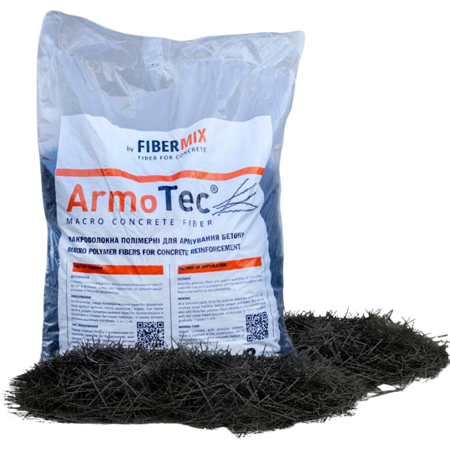 ArmoTec, fibra statica da 40 mm, fibra macro ad alte prestazioni come ricambio per acciaio per calcestruzzo, perfetta per pavimenti e riparazioni in calcestruzzo Fibermix (disco da 24 kg)