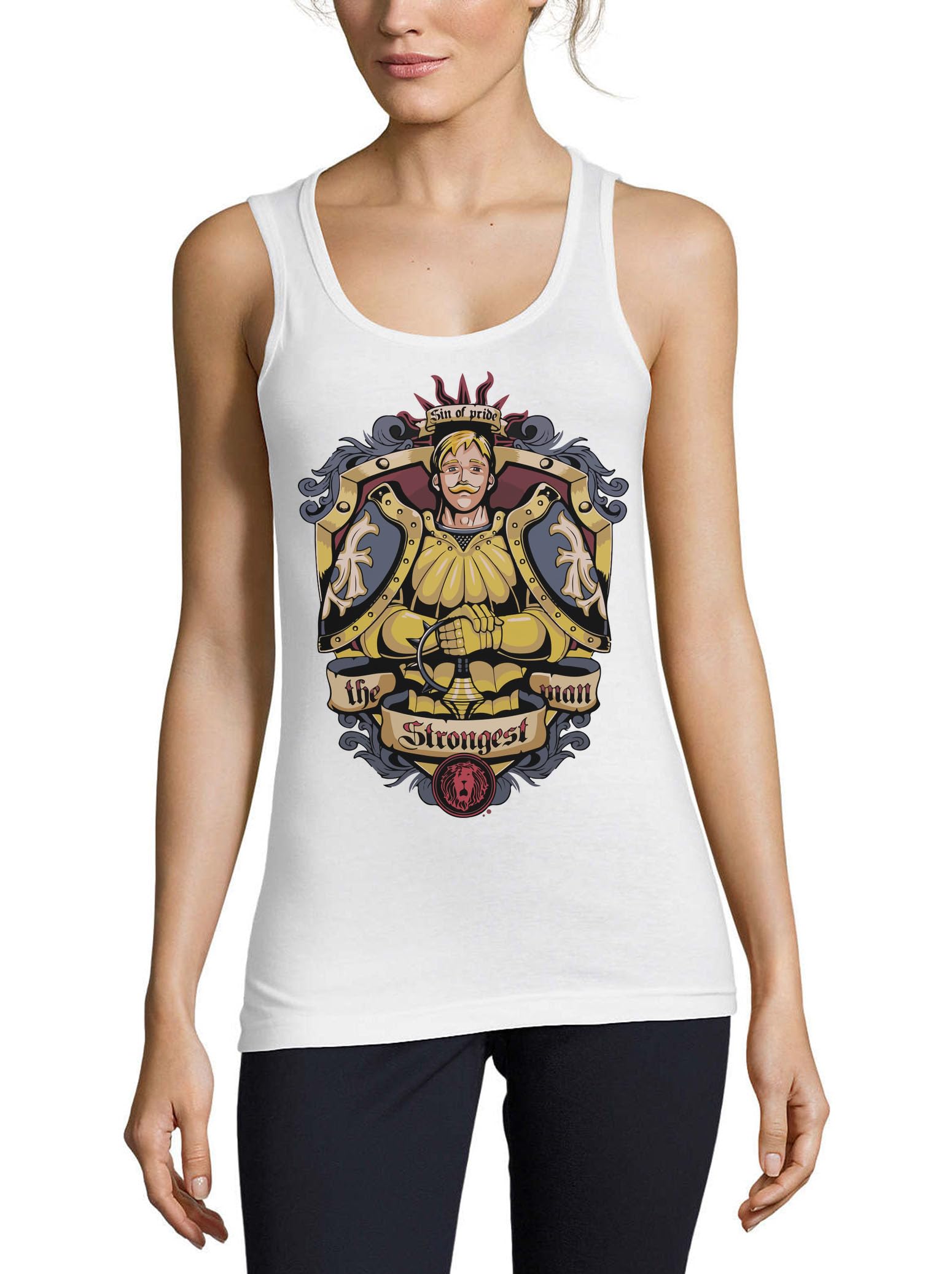 Camiseta sin mangas mujer Anime 27 de algodón transpirable blanco 3