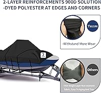 Vista 5 de Tuszom Cubierta de barco para consola central 1200D 100% impermeable con cubierta de motor, cubierta de barco remolcable a prueba de desgarros