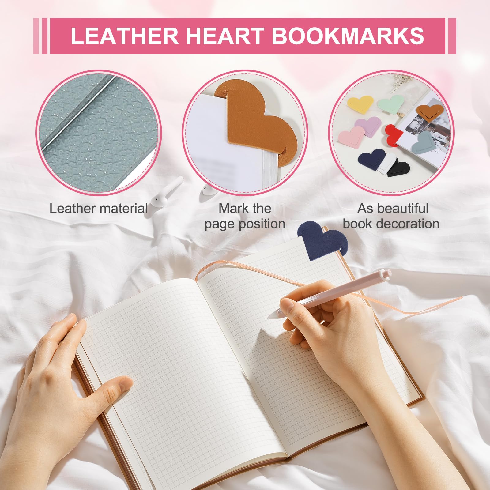 PATIKIL Leather Heart Bookmarks - Image 3