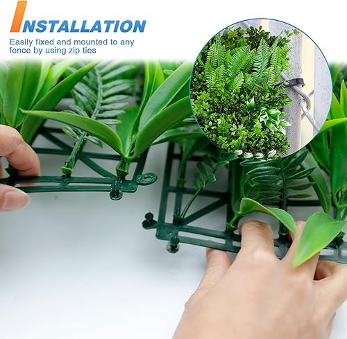 Miniatura 4 de TANG 1 panel de plantas artificiales 3D mezcladas de 40 x 40 pulgadas, estilo 5 telón de fondo de boda, paneles de pared de hierba perenne, pared de
