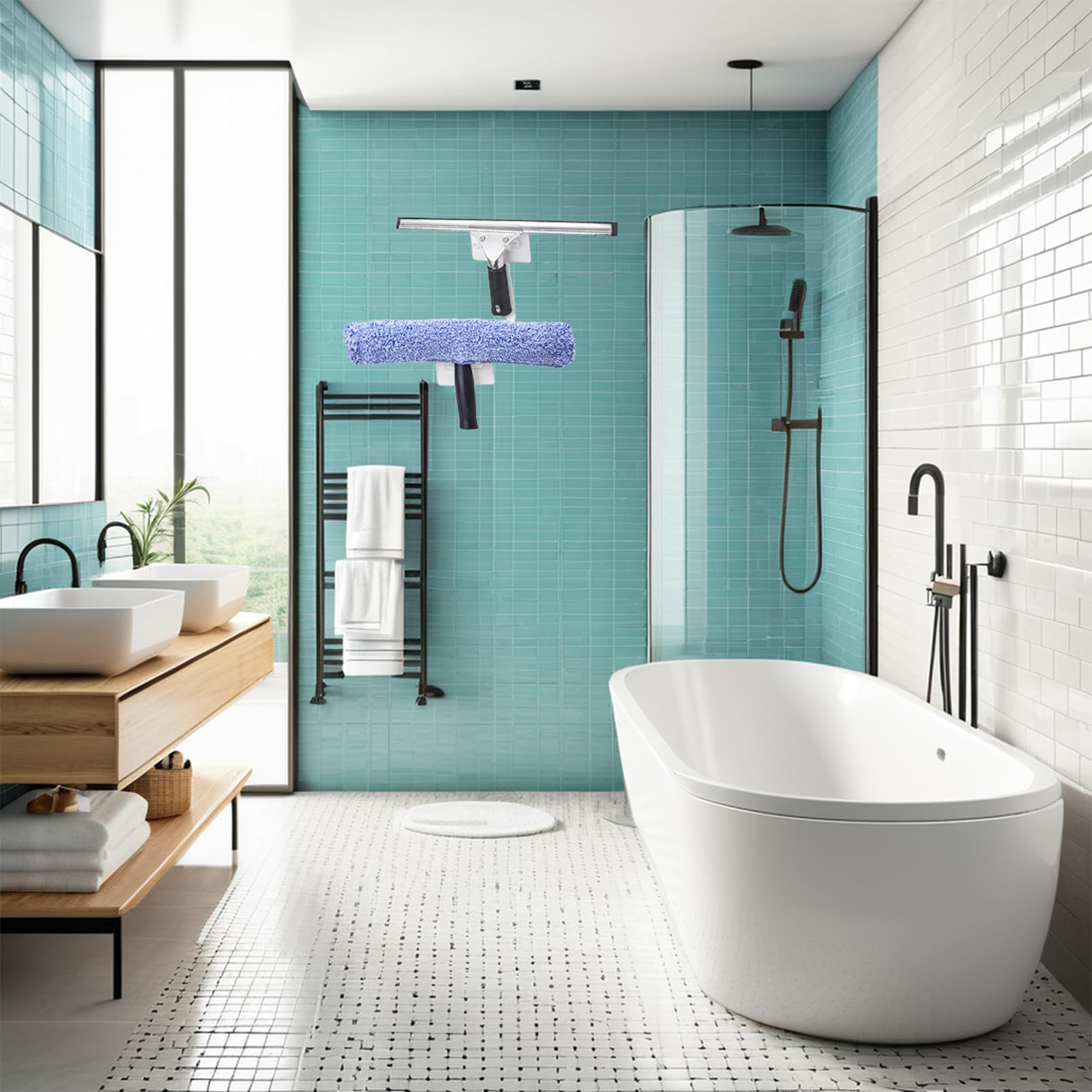 Unidades Profesional Limpiacristales 35cm, Microfibra Ventana Arandela 37cm para baño Cocina Espejo Ventana Cristales de Coche Azulejos