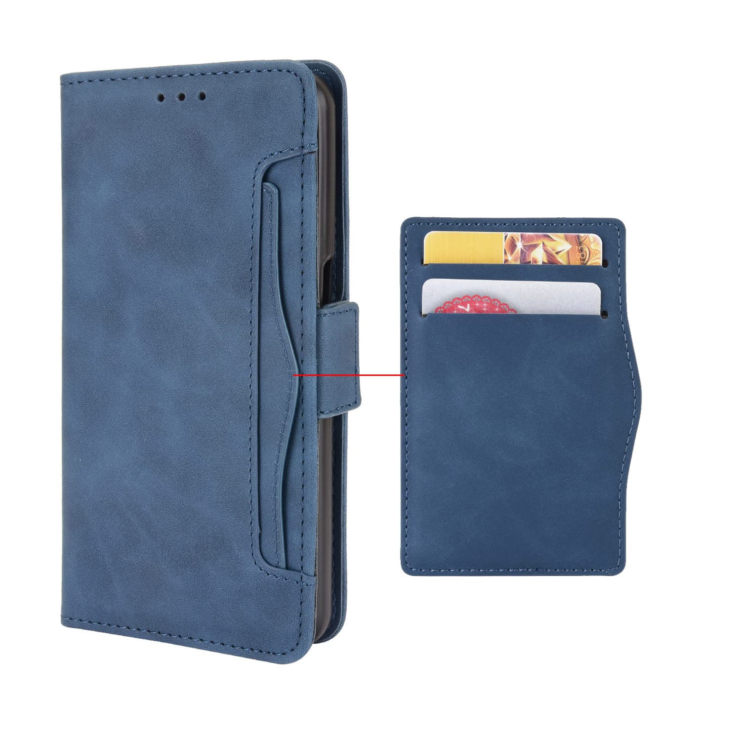 Etui na telefon komórkowy Huawei P60/ P60 Pro/P60 Art, skóra premium, z klapką, etui na telefon komórkowy z przegródkami na karty, zapięcie magnetyczne, skórzane etui, niebieskie, rodzaj P60