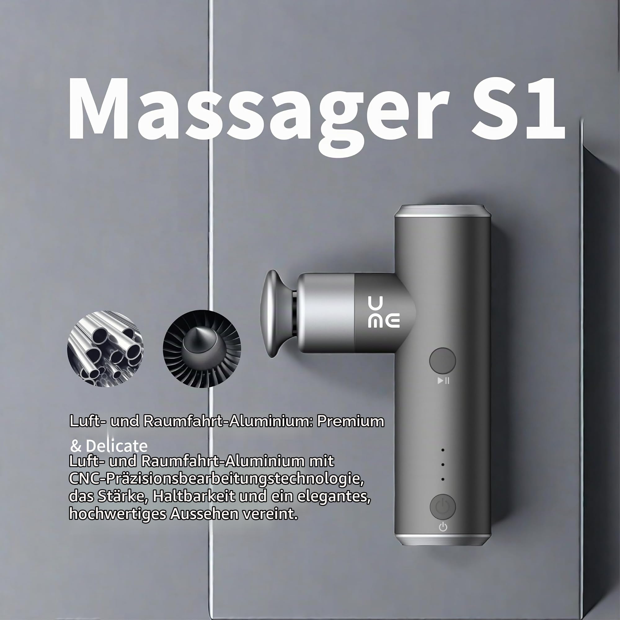 Breo S1mini Handheld Super mini Massagepistole Deep Muscle Tissue,0,195kg | 4 Intensitätsstufen,3 abnehmbare Massageköpfe,3200 U/Min leise Kraftvoll, Leise,Kompakt,Für Sport, Büro und Reisen,Schwarz