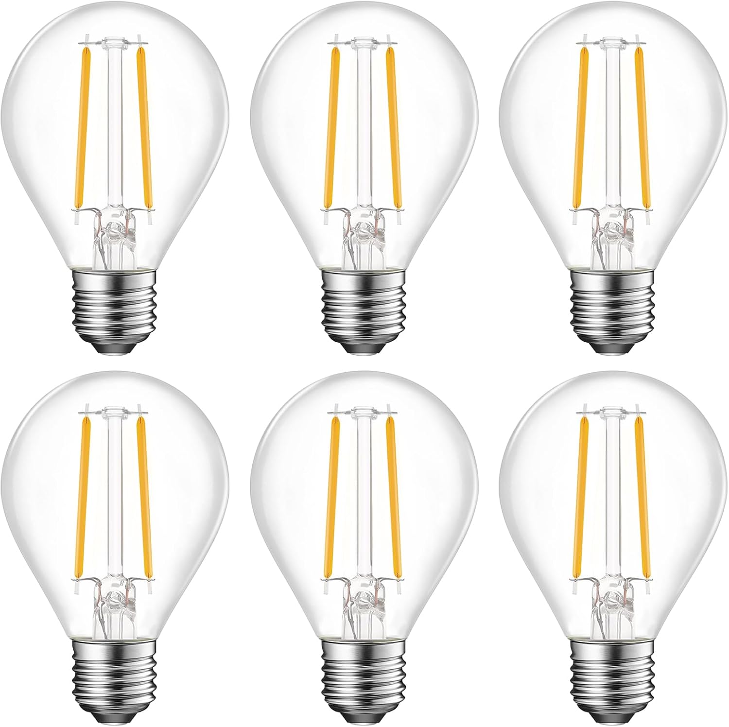 Energetic E26 Dimmable LED G16.5 Light Bulb 60 Watt Light Bulb 500 Lumens Candelabra Bulb for Chandeliers, Ceiling Fan, Vanity, Soft White 2700K Vintage Globe Bulb 6Pack