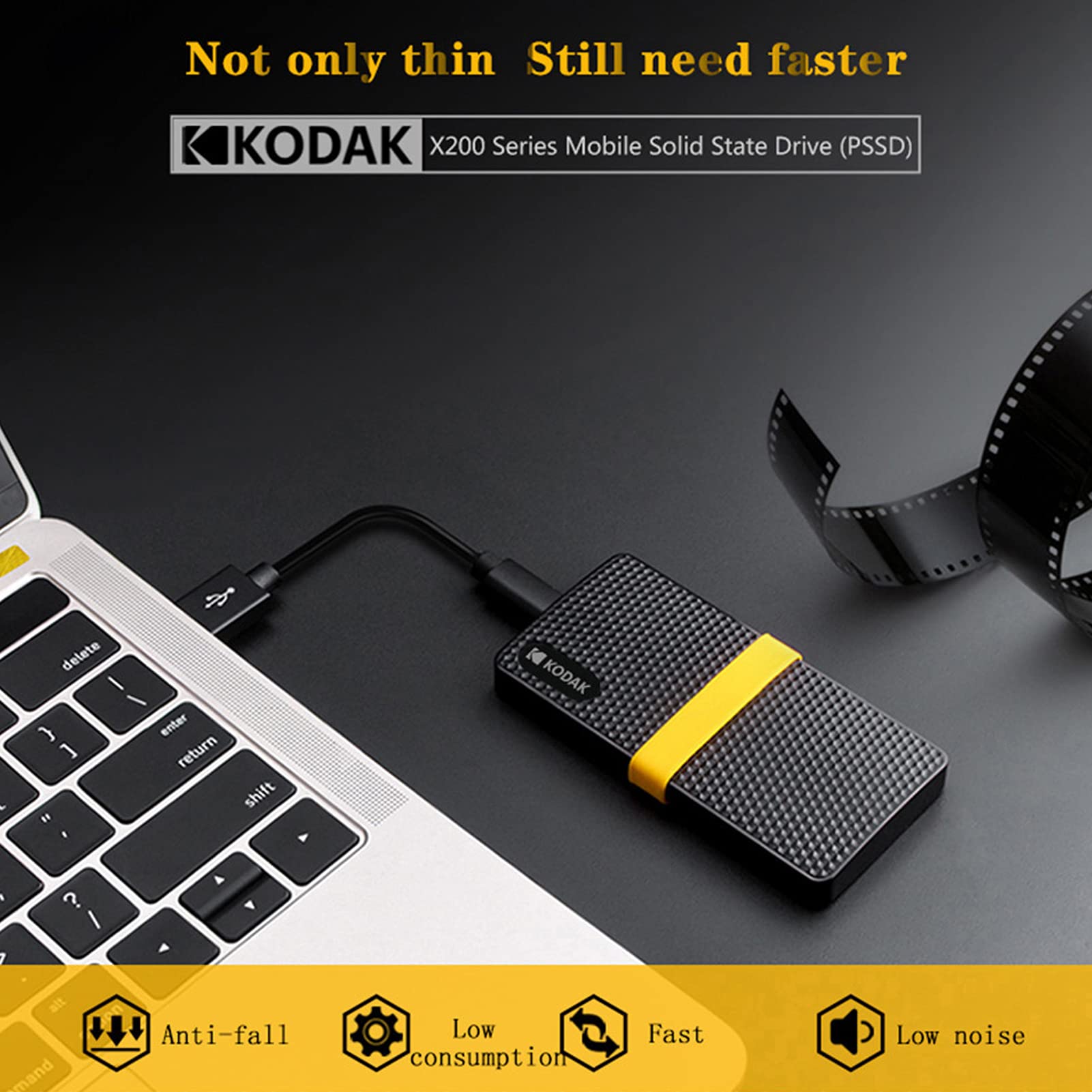 KODAK X200 Portable SSD 1TB Extreme SSD Hard Drive USB 3.1 Type-C