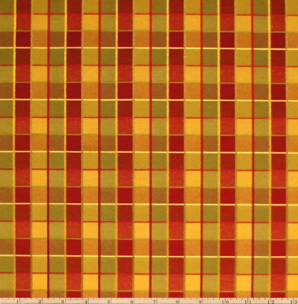 Chess E 55" Width Plaid-Check Drapery Fabric, Curtain Fabric, Upholstery Fabric, and Table Linen Fabric by The Yard on Best Price