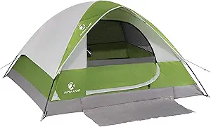 ALPHA CAMP 3/4 Person Camping Dome Tent with Carry Bag