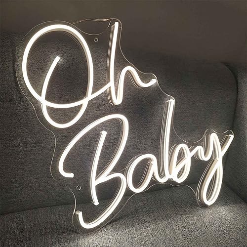 vsGotber Letreros de neón de Oh Baby para decoración de pared letreros de luces LED reutilizables para dormitorio habitación decoración de baby