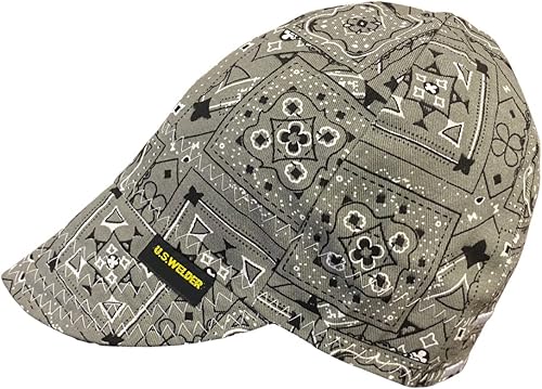 U.S. Welder Gorra de soldadura reversible con estampado bandana (8, gris)
