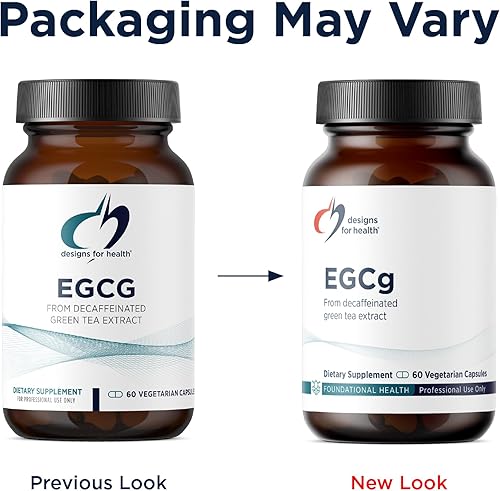 Vista 4 de Designs for Health EGCg - Extracto de té verde descafeinado (225 mg) + suplemento antioxidante de polifenoles, píldoras de té verde vegano sin OMG