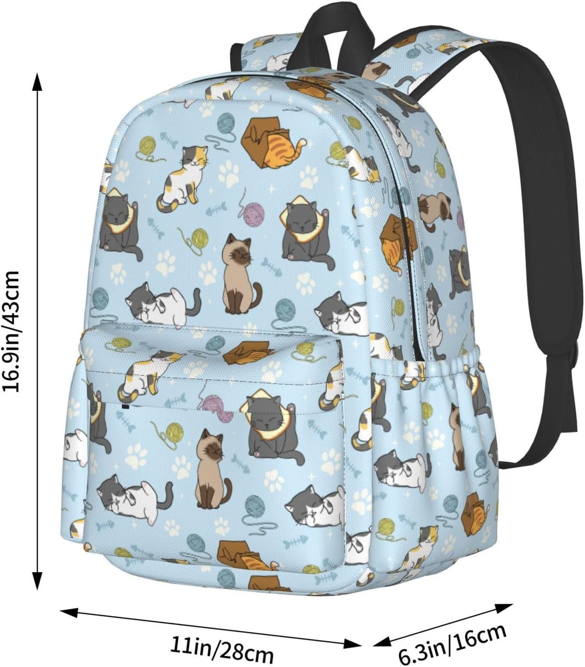 Cut cats Backpack for Women 16.9 inch Travel Casual Laptop Backpack Lightweight Waterproof Hiking Daypack - Image 5