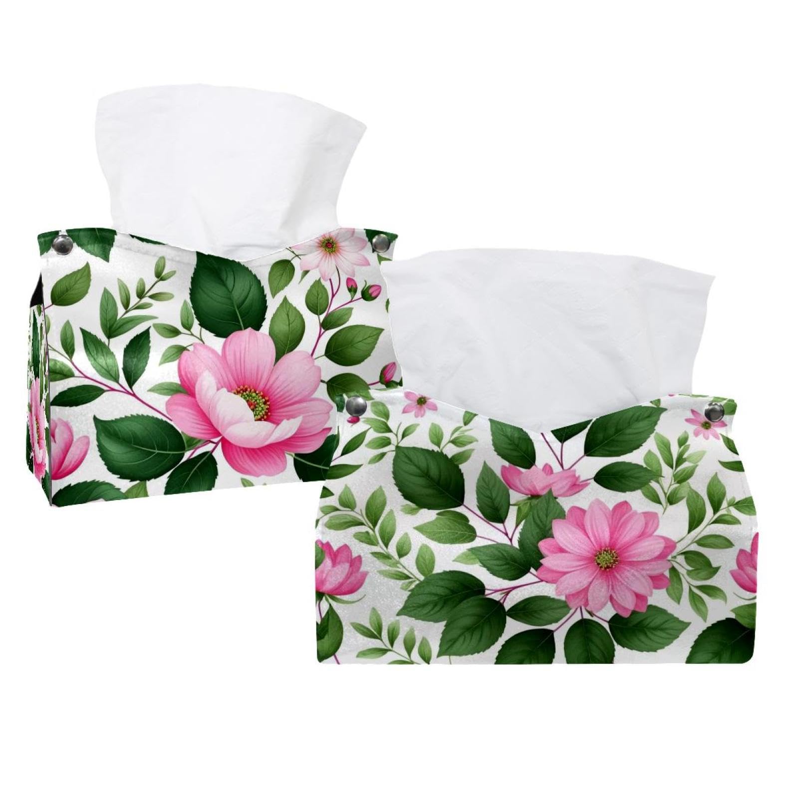 Porte-mouchoirs fleurs roses boîte mouchoir décorative salon et chambre 19cm