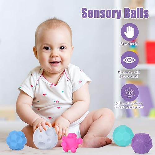 Miniatura 6 de LittleElves Juguetes Montessori 3 en 1 para bebés de 18 meses, juguetes para bebés de 2 años, bloques apilables para bebés, juguetes de dentición