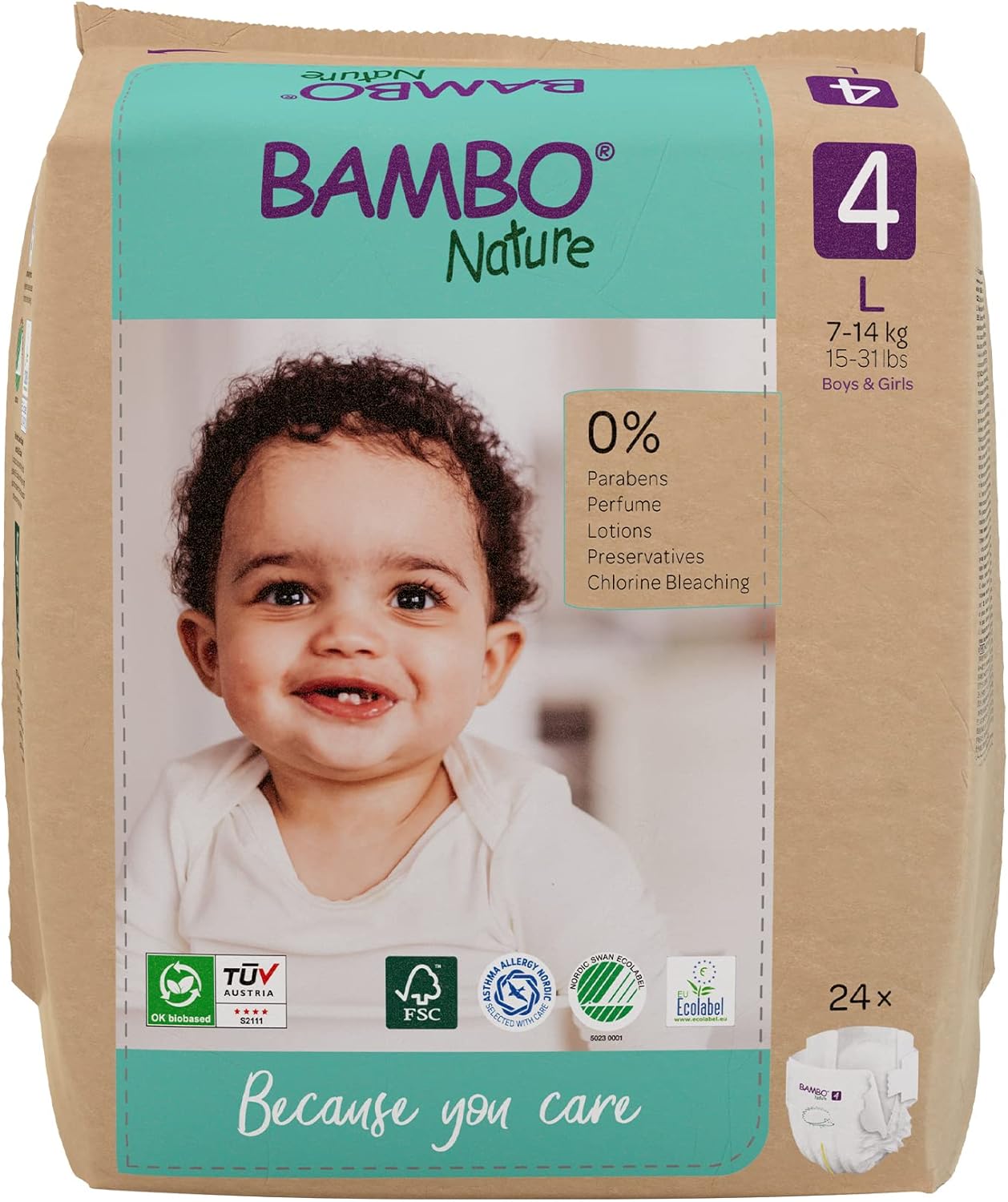 Bambo Nature Premium Eco Nappies, EcoLabelled Sustainable Nappies, Enhanced Leakage Protection