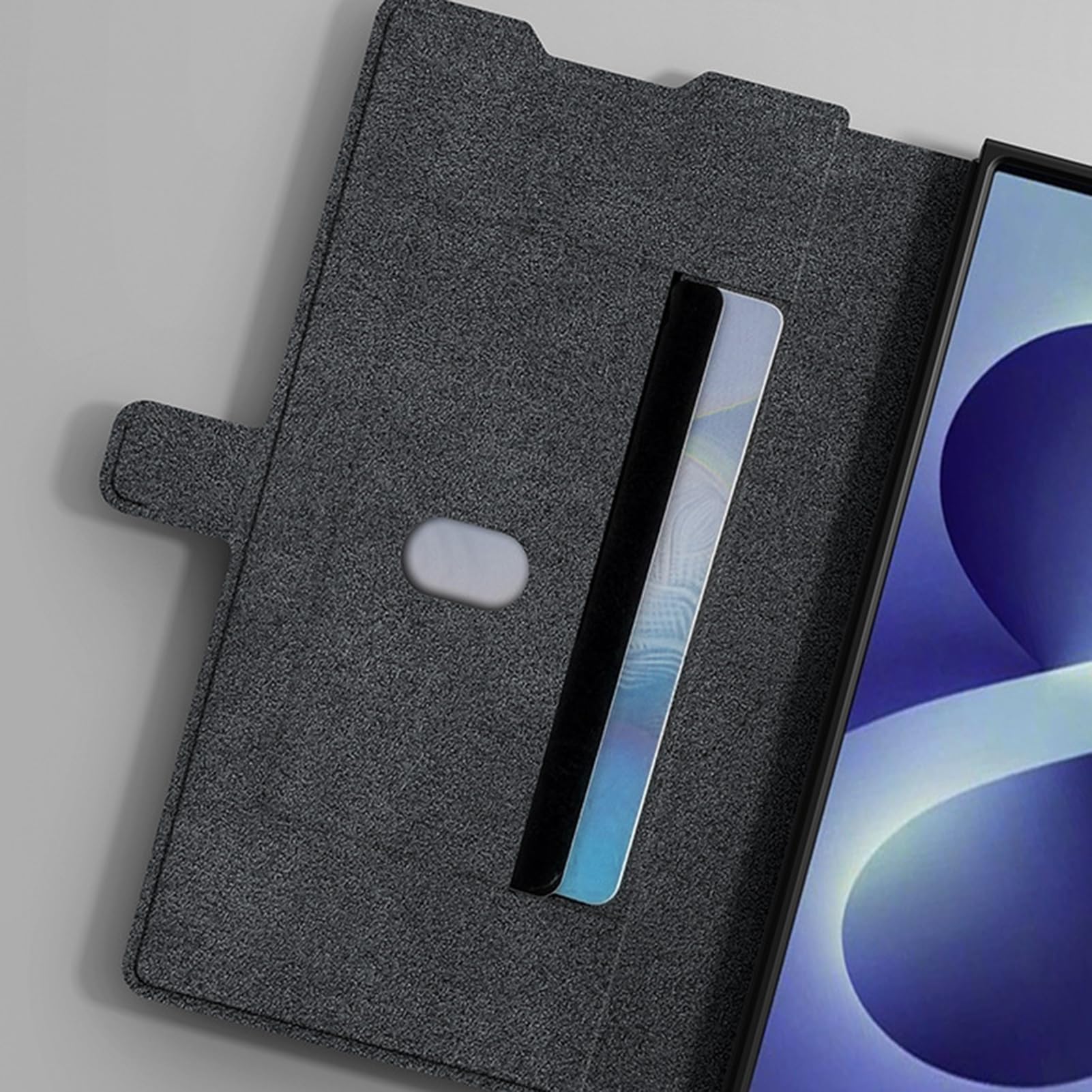 Custodia magnetica compatibile con Samsung Galaxy Z Fold 8 Ultra, in pelle Business Wallet Nero