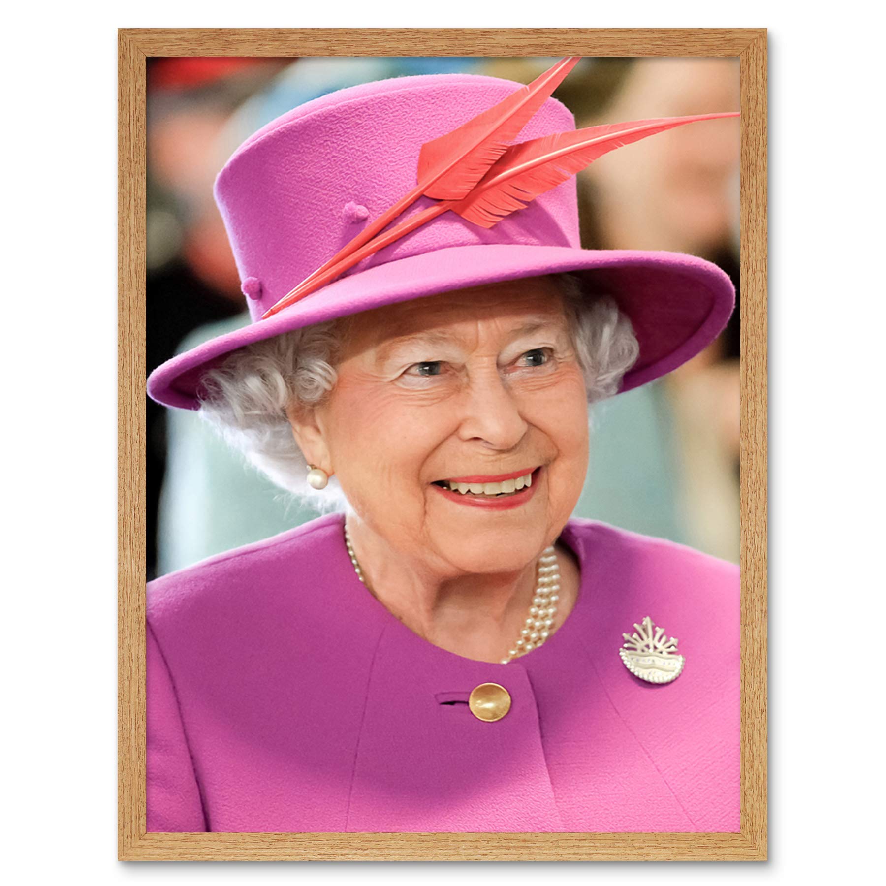 Rouse Portrait Queen Elizabeth II England Photo Art Print Framed Poster Wall Decor 12x16 inch