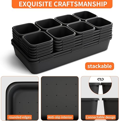 Miniatura 5 de Paquete de 20 bandejas organizadoras de caja de herramientas, 5 tamaños grandes de 12 pulgadas, organizador y almacenamiento para martillo, llave,