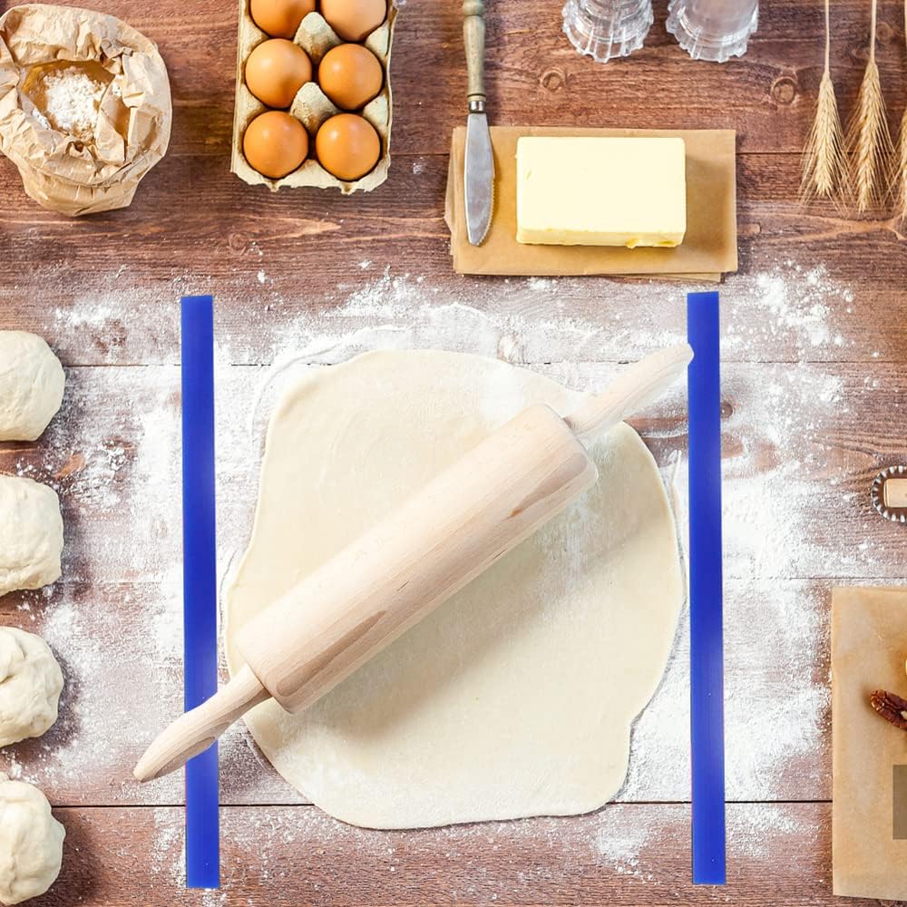 6Pz Strisce di Spessore in Silicone per Impasto 2/4/6mm Strisce Mattarello Regolabile Antiscivolo Strisce Distanza per Pasticceria Pizza Pasticceria