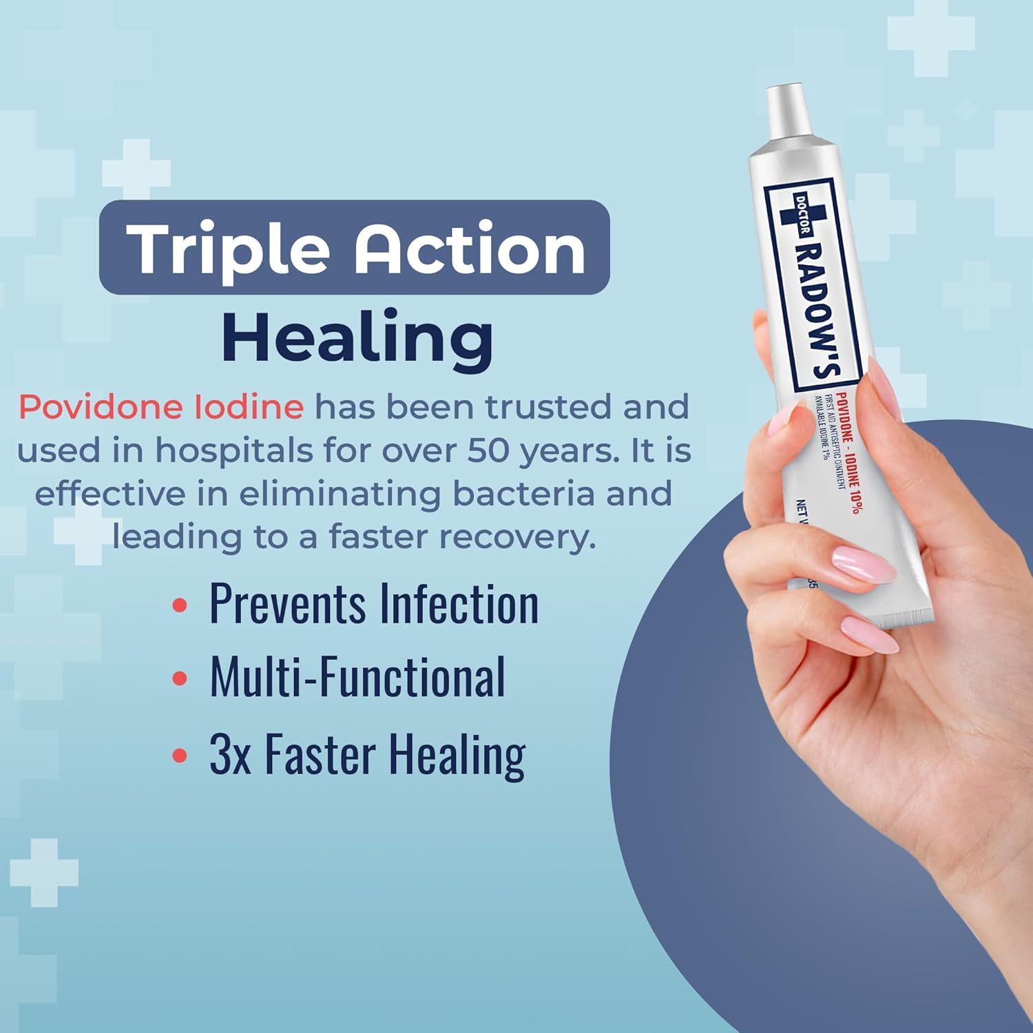 Povidone Iodine Antiseptic Ointment, 10% Povidone Iodine, Antibiotic-Free Wound Care for Burns, Cuts, and More, Promotes Healing, for Home and Medical Use, Pack of 2