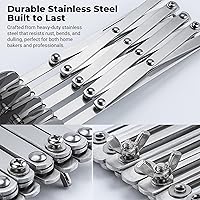 Vista 4 de 5 Wheel Pastry Cutter, Stainless Steel Pizza Slicer, Expandable Dough Cutter, Multi-Round Pastry Knife, Baking Cutter Roller Cookie Ravioli Cutter