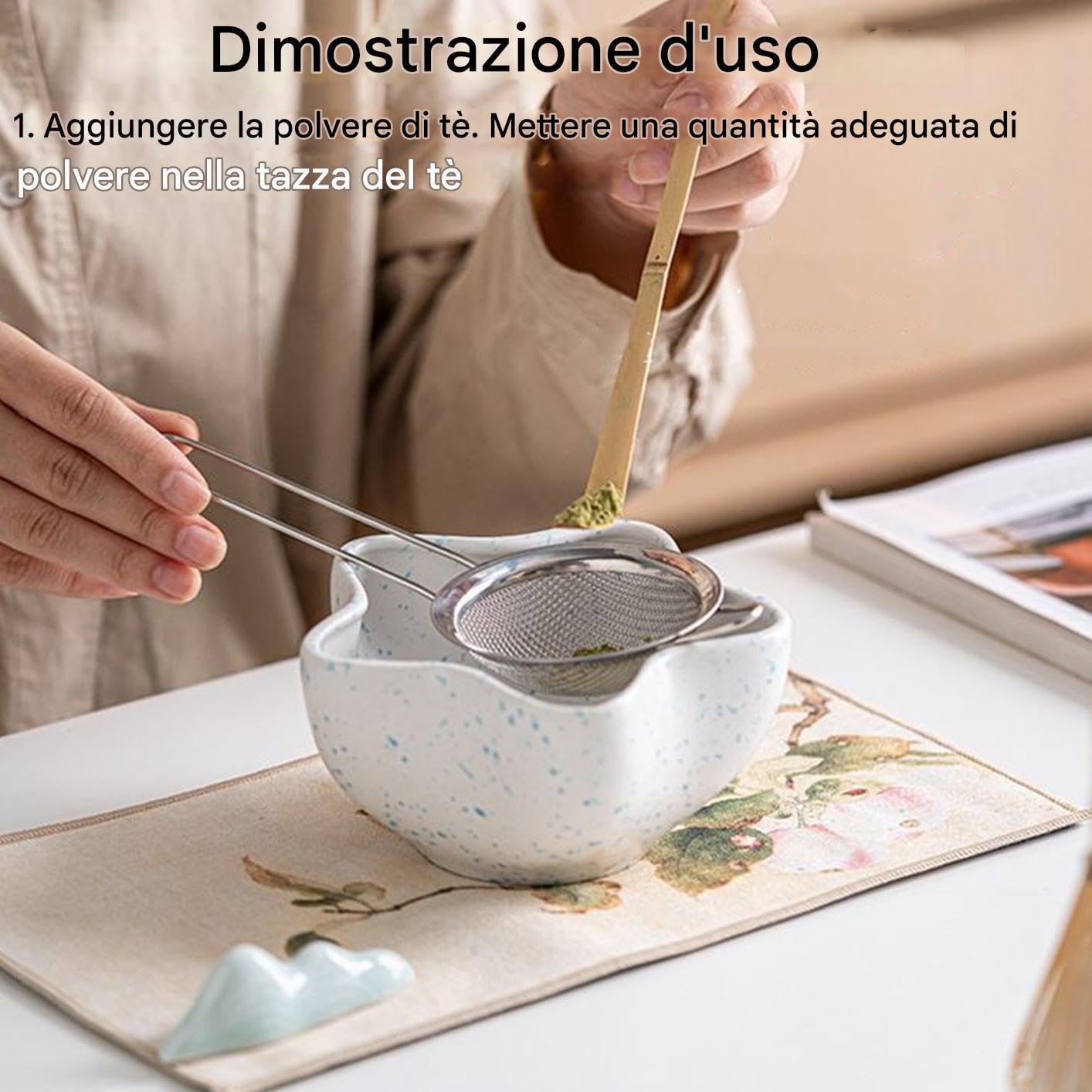 Generico Set per Tè | Kit per Preparazione - per Cerimonia | del Tè con Misurino per Casa Ufficio Relax Yoga Riunioni Massaggio