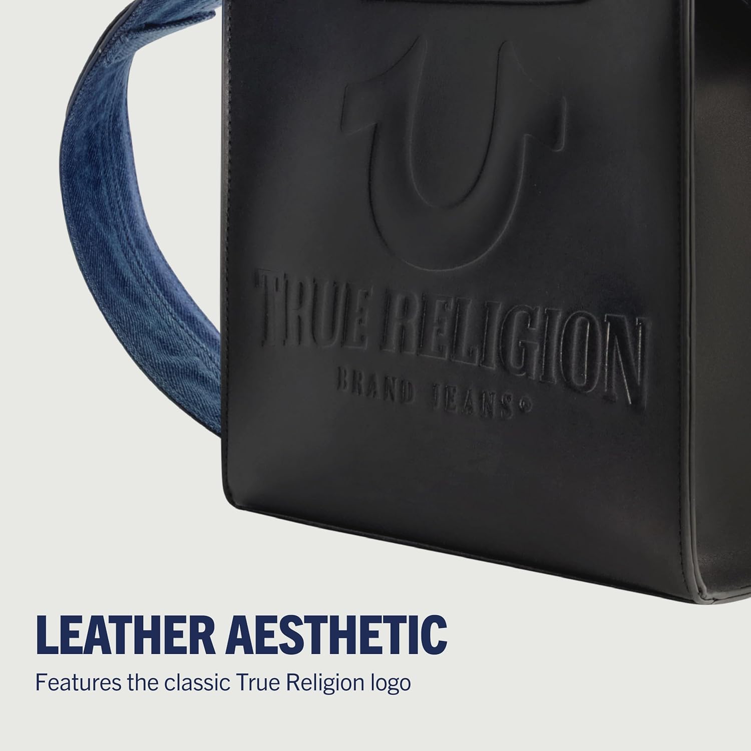 True Religion Women's Tote Bag, North South Travel Purse Handbag with Adjustable Shoulder Strap and Horseshoe Motif - Image 3