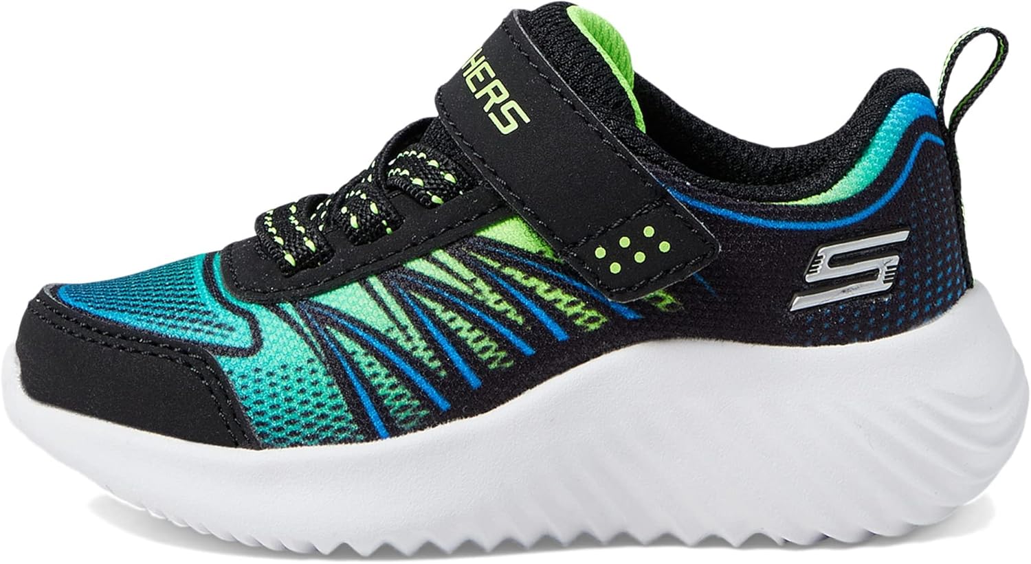 Skechers Kids Boy's Bounder-Zatic Sneaker, Black/Blue/Lime, 10 Toddler
