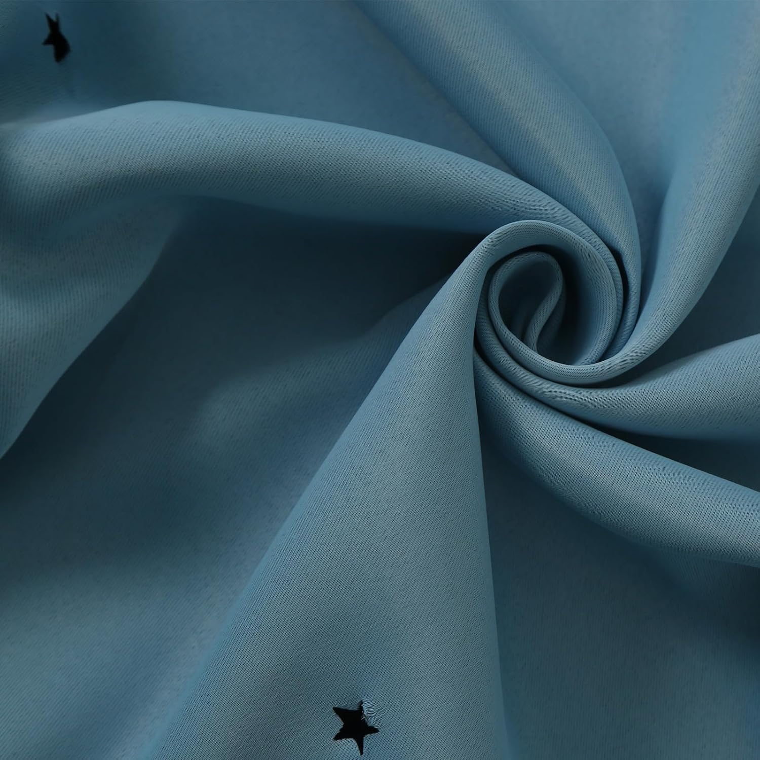 Blue Triangle Pattern Blackout Insulated Star Hollow Out Living Room Bedroom Study Dining Curtains for Girls Bedroom Kids Room Decor Set of Two Panels(47" W x 66.9" L)