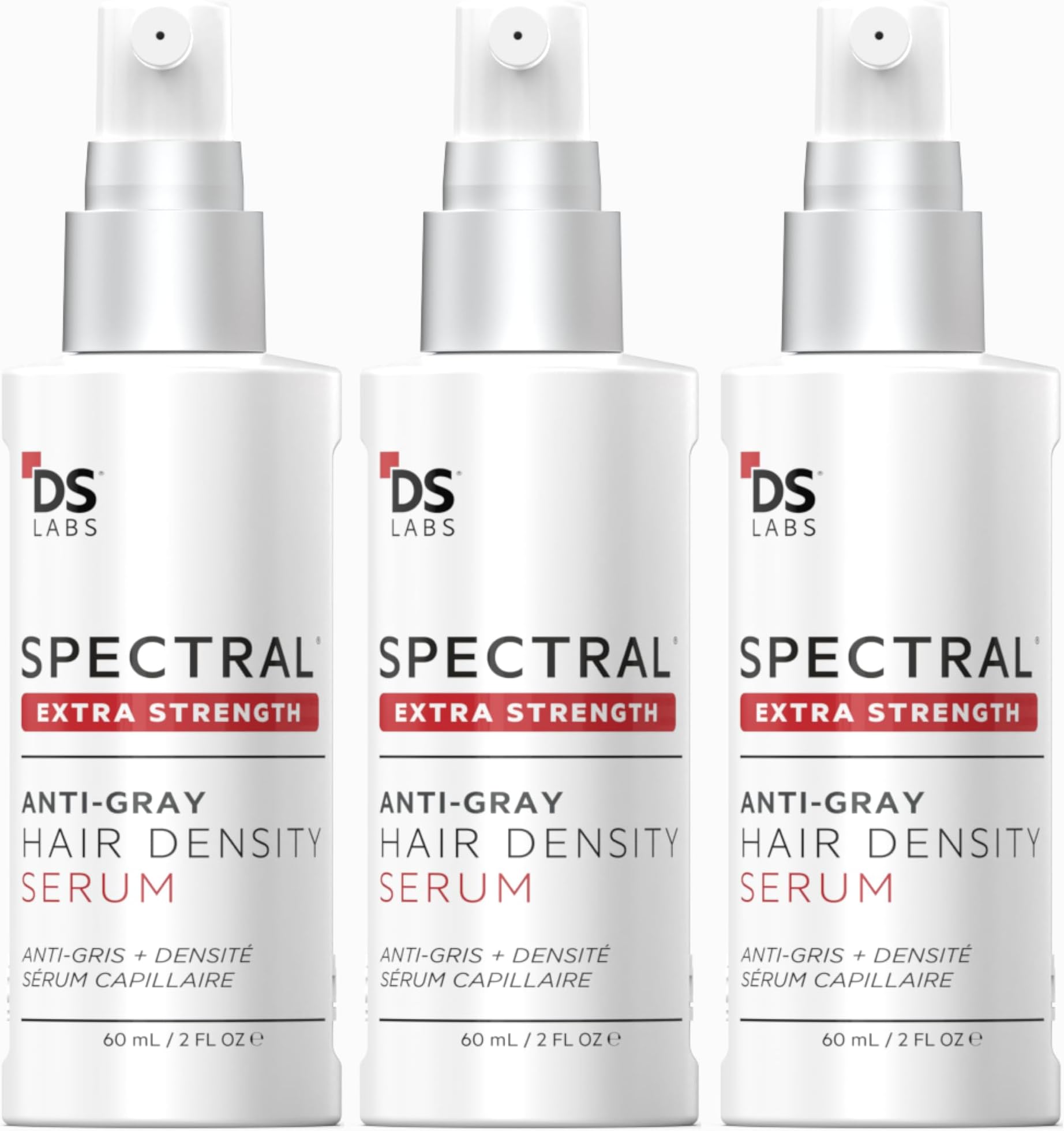 DS Labs For Men & Women Spectral Extra Strength Hair Density Serum (formerly Spectral DNC-S) - Lightweight Leave-In for Fuller, Thicker Looking Hair, Melanex Technology Preserves Pigment, 60mL, (3 Pk)