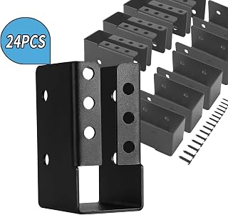 Concealed Joist Hanger 24PCS,2"x4" Outdoor Concealed-Flange Light Joist Bracket,Q235B Steel Powder-Coated Joist Hanger Fit for Beam,Swing, Handrail,Fence…