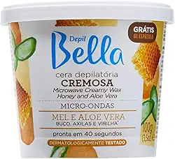 Depil Bella - Cera Depilatória para Micro-ondas Mel e Aloe Vera Deo 100g