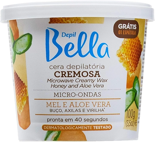 Depil Bella - Cera Depilatória para Micro-ondas Mel e Aloe Vera Deo 100g